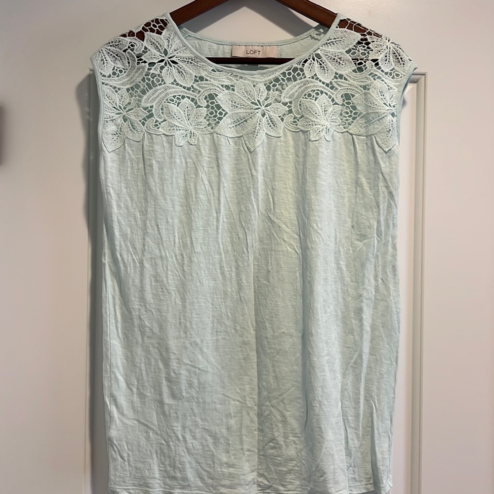 LOFT robin egg blue shirt, medium